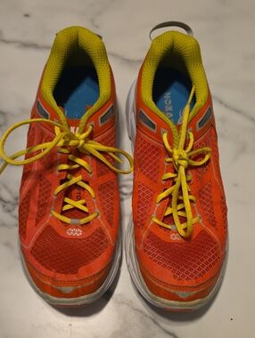 Hoka Kids Orange/pink and Yellow Athletic Sneakers
